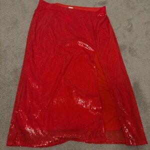 Sequin red skirt